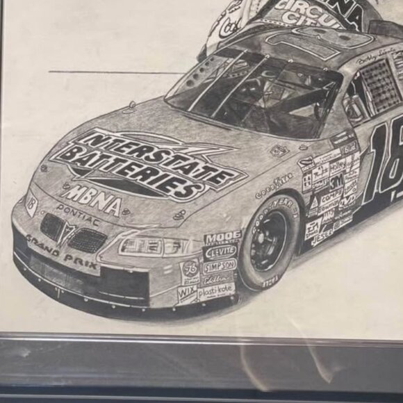 Bobby Labonte original charcoal drawing by Robert Stephen Simon 2000 (29x25) - Picture 4 of 5